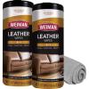 imageWeiman Leather Cleaner Wipes  Clean Condition UV Protection Help Prevent Cracking or Fading of Furniture Car Interior Couch and Shoes 2 Pack with Microfiber Cloth
