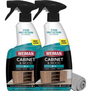 imageWeiman Cabinet ampamp Wood Clean ampamp Shine Spray  Furniture Kitchen Cabinets Baseboard ampamp Trim Fresh Almond Scent Microfiber Cloth Included16 Fl Oz Pack of 2