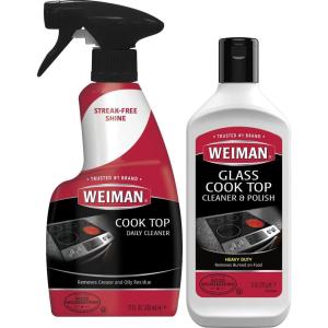 imageWeiman Ceramic and Glass Cooktop  10 Ounce  Stove Top Daily Cleaner Kit  12 Ounce  Glass Induction Cooktop Cleaning Bundle for Heavy Duty Mess Cleans Burnton Food1 Count Pack of 1
