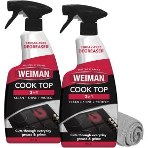 imageWeiman Cooktop and Stovetop Daily Cleaner Spray StreakFree NonAbrasive  2 Pack 22 oz with Micro Fiber Buffing Towel Included