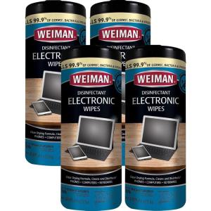 imageWeiman Electronics ampamp Screen Disinfecting Wipes  Safely Clean and Disinfect Your Phone Laptop Keyboard Tablets Lens Wipe Glasses Cleaner 30 Count 2 Pack with MicroFiber Towel30 Count Pack of 4