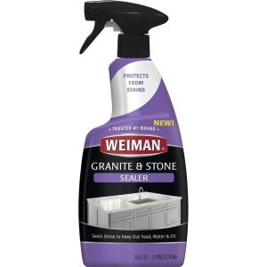 imageWeiman Granite ampamp Stone Sealer Spray  Protects Kitchen Countertops Sinks Showers Vanities ampamp Floors From Stains  For Granite Quartz Marble Tile Limestone Slate  Water Based 24 oz