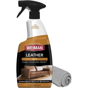 imageWeiman Leather Cleaner Conditioner ampamp Protector for Couches Boots Chairs Bags Purses ampamp Auto Interior with Microfiber Towel Included 2 Pack22 Fl Oz Pack of 1