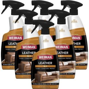 imageWeiman Leather Cleaner Conditioner ampamp Protector for Couches Boots Chairs Bags Purses ampamp Auto Interior with Microfiber Towel Included 2 Pack22 Fl Oz Pack of 6