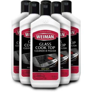 imageWeiman NonAbrasive No Scratch Induction Glass Ceramic Stove Cooktop Heavy Duty Cleaner and Polish 20 Ounce10 Fl Oz Pack of 6