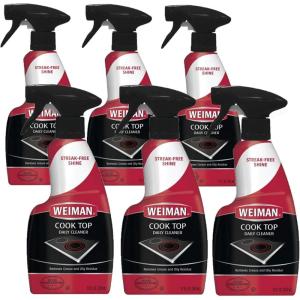 imageWeiman NonAbrasive No Scratch Induction Glass Ceramic Stove Cooktop Heavy Duty Cleaner and Polish 20 Ounce12 Fl Oz Pack of 6
