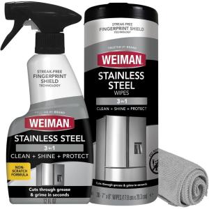 imageWeiman Stainless Steel Cleaner Kit  Removes Fingerprints Residue Water Marks and Grease