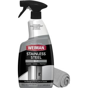 imageWeiman Stainless Steel Cleaner and Polish  2 Pack  Removes Fingerprints Residue Water Marks and Grease from Appliances wBuffing Towel1 PACK  Micro Towel