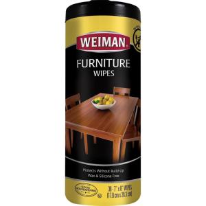 imageWeiman Wood Cleaner and Polish Wipes  Clean Polish ampamp Protect Wood Furniture 30 Count30 Count Pack of 1