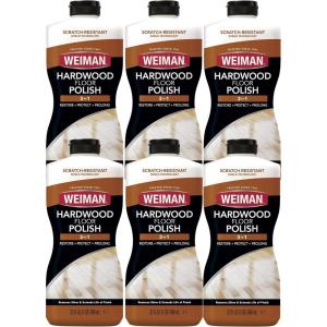 imageWeiman Wood Floor Polish and Restorer 6 Pack 32 Ounce  HighTraffic Hardwood Floor Natural Shine Removes Scratches Leaves Protective Layer  Packaging May Vary32 Fl Oz Pack of 6