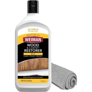 imageWeiman Wood and Cabinet Restorer 3In1 Bundle  Removes Dirt Residue Dust Reduces Scratches Restore Shine Prevent Fading UV Shield Technology Safe for Antique Wood Tables Chairs Cabinets
