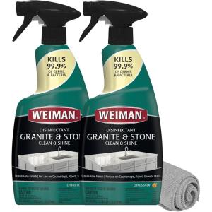 imageWeiman Disinfecting Granite ampamp Stone Daily Cleaner and Sealer Kit  For Granite Marble Quartz Quartzite Slate  24 oz Daily Kitchen Countertop Cleaner 24 oz Granite ampamp Stone SealerGranite Daily Cleaner 2PK