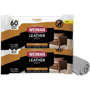 image:imageWeiman Leather Cleaner and Conditioner Wipes amp Microfiber Towel Kit Clean Condition and Restores Leather Surfaces UV Shield Prevent Cracking amp Fading of Leather Furniture Car Seats Shoes amp Purse